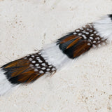 Feather Hat Band - White Dots