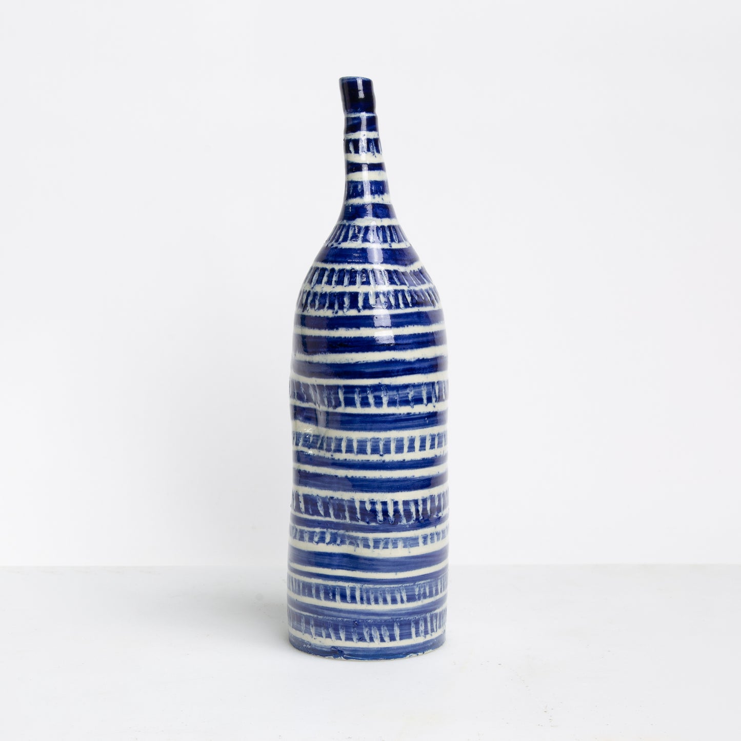 Squishy Blue & White Ceramic Vase