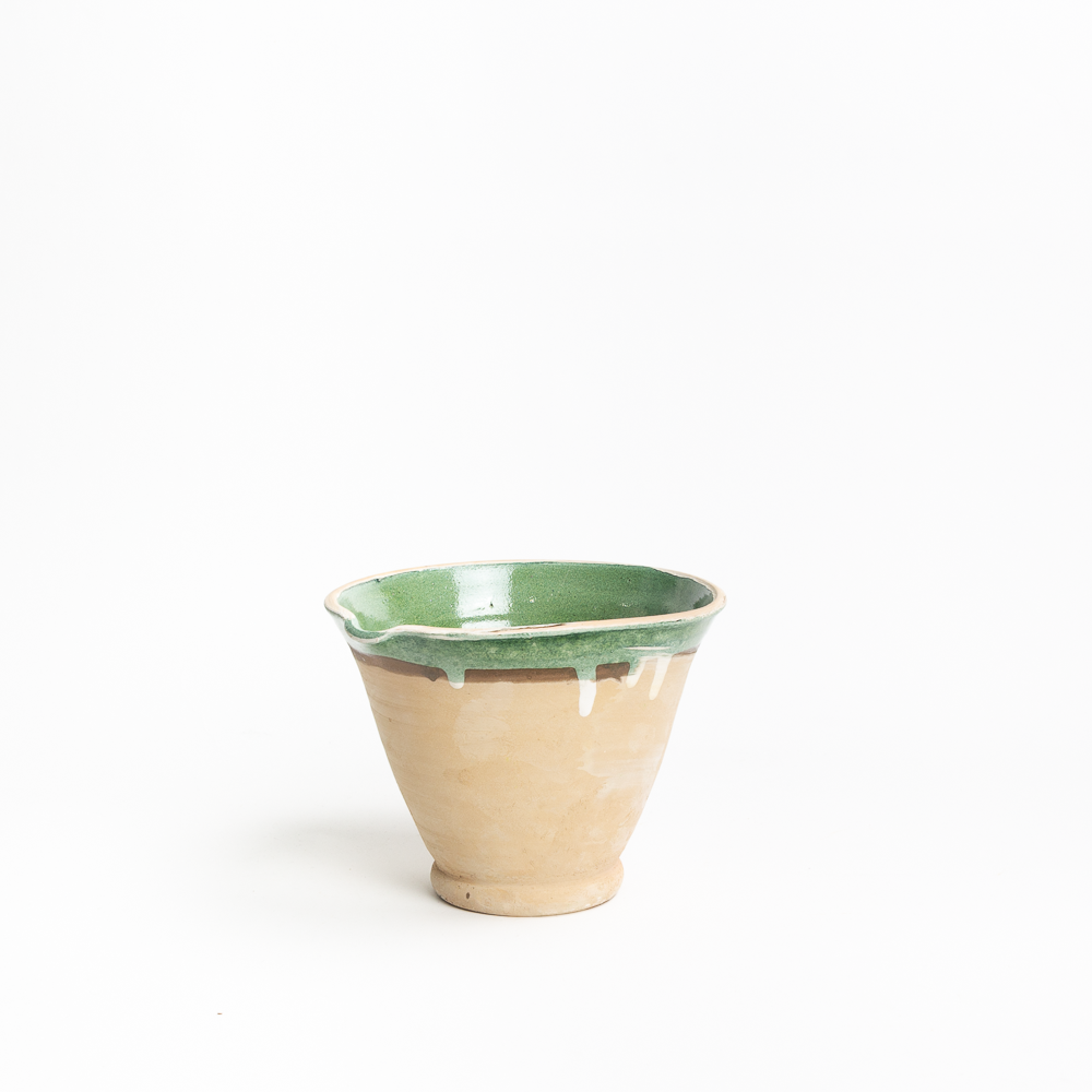 Green Glaze Clay Mixing Bowl
