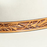 Carved Leather Hat Band - Veg Tan