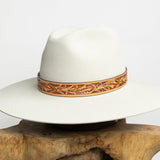 Carved Leather Hat Band - Veg Tan