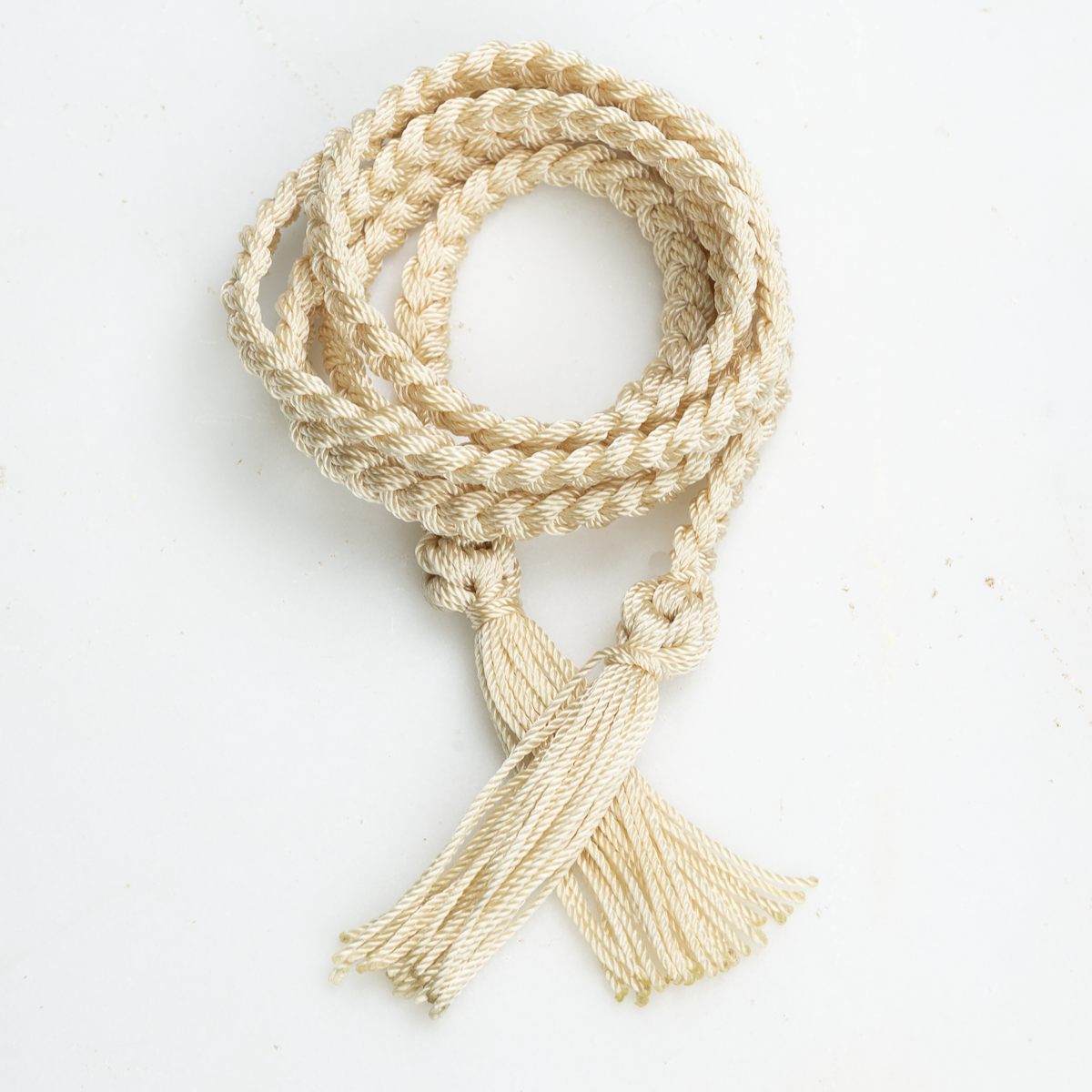 Nylon Braided Hat Band - Cream