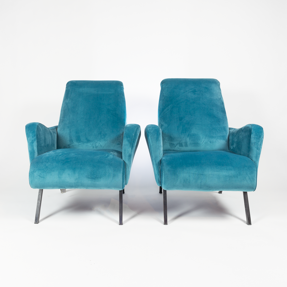 70's EYEtalian Teal Chairs - Pair