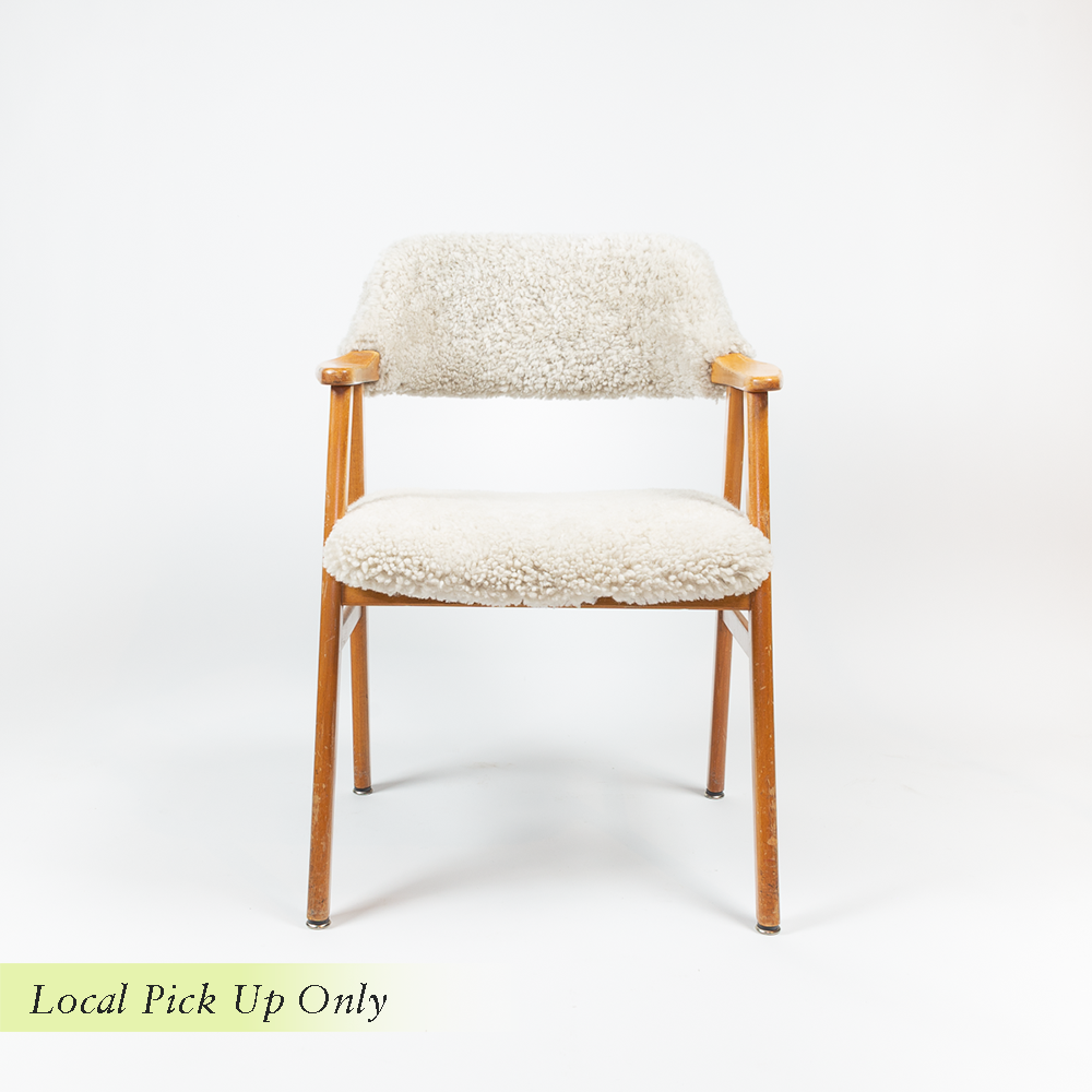 Squared Off Sheepskin Chair