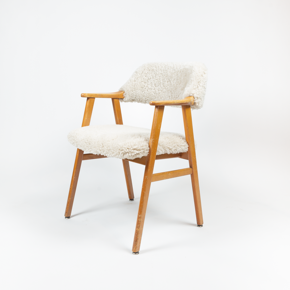 Squared Off Sheepskin Chair