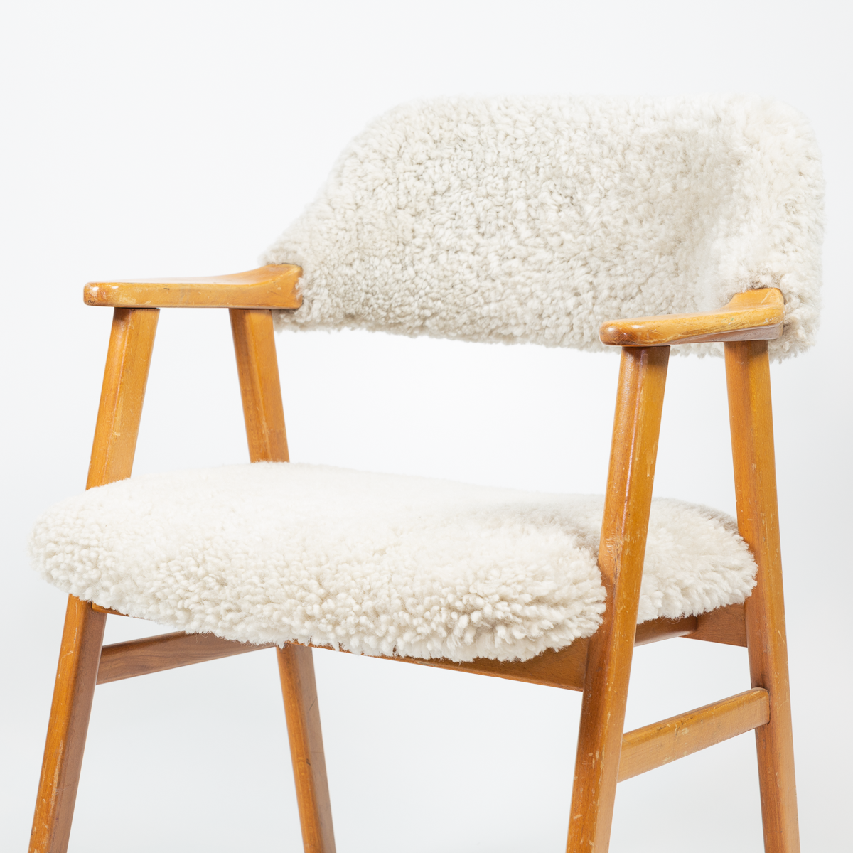 Squared Off Sheepskin Chair