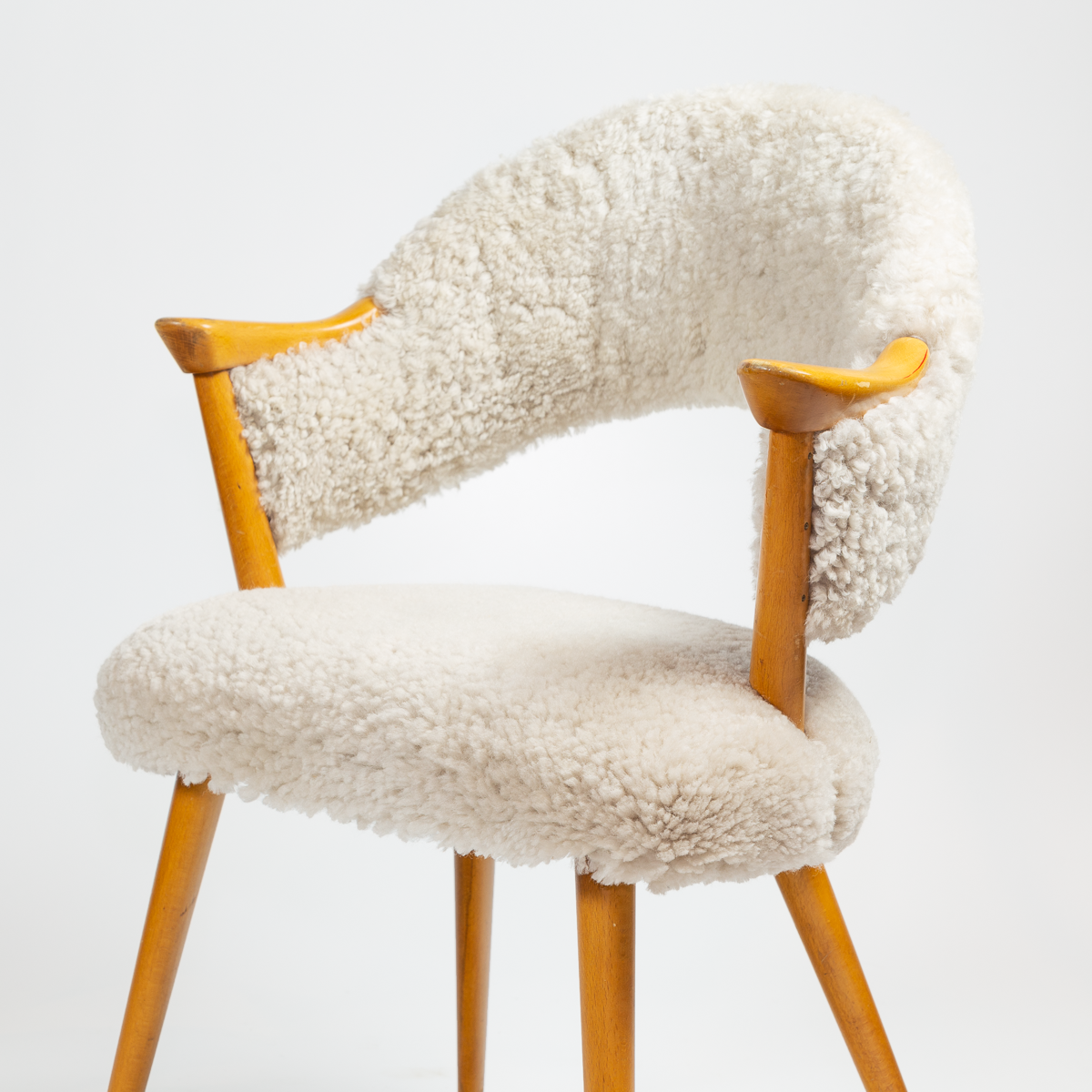 Rounded Off Sheepskin Chair