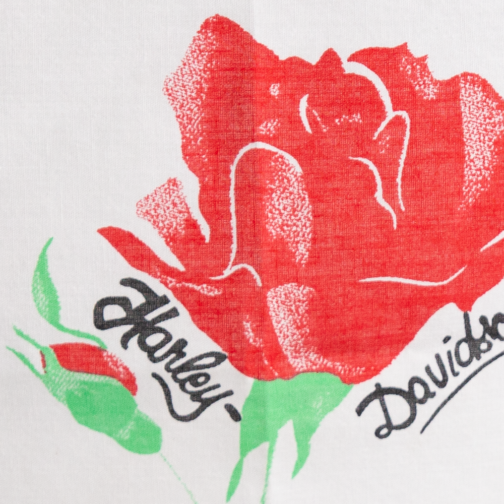 Vintage Red Rose Harley Davidson Bandana