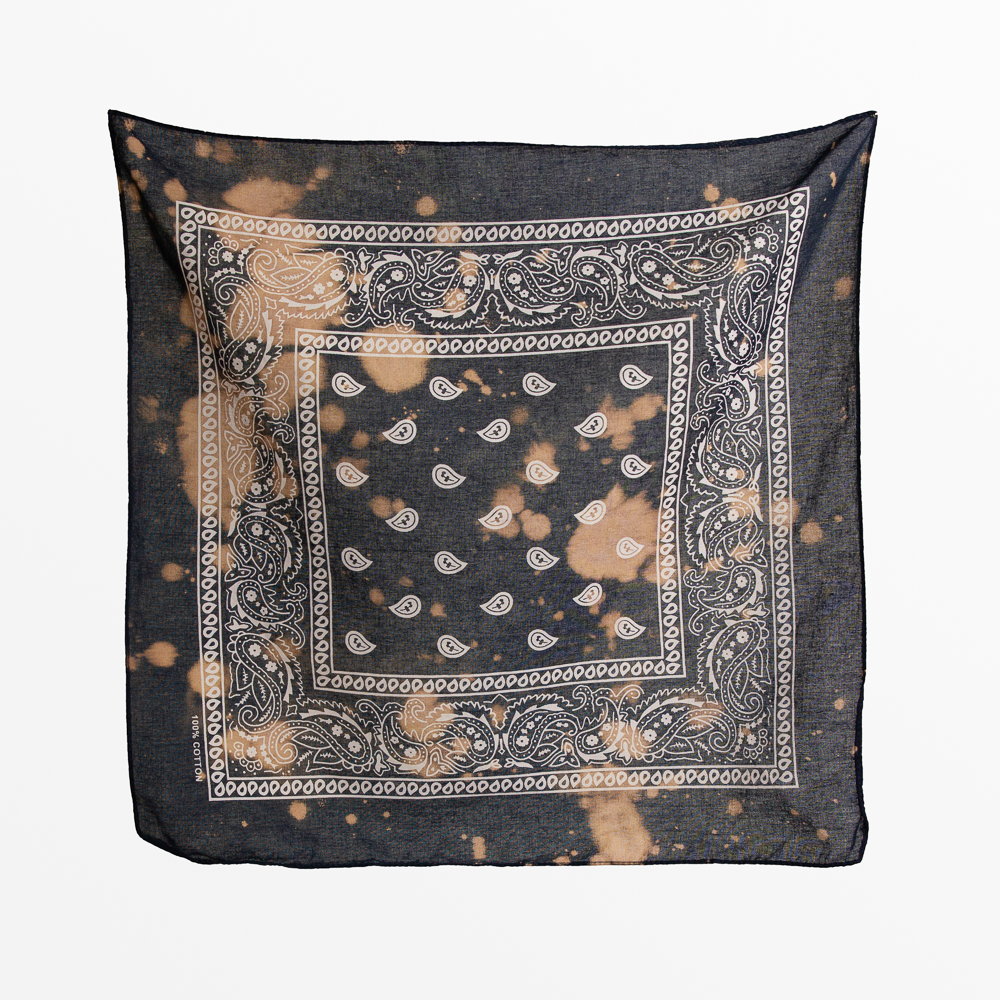 Stonewashed Cotton Bandana - Black