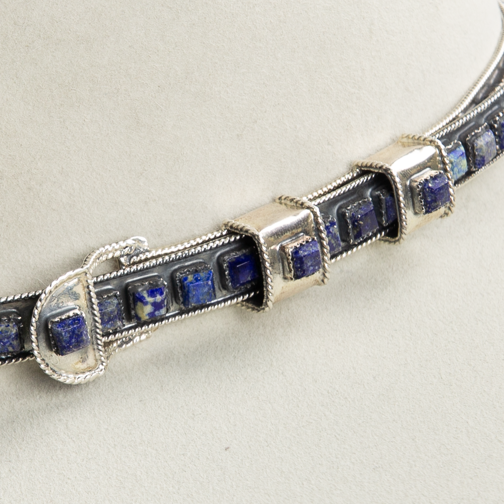 Lapis Lazuli Sterling Silver Hat Band