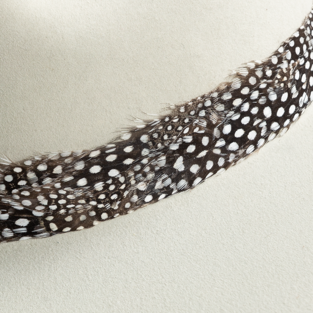 Feather Hat Band - Guinea Fowl