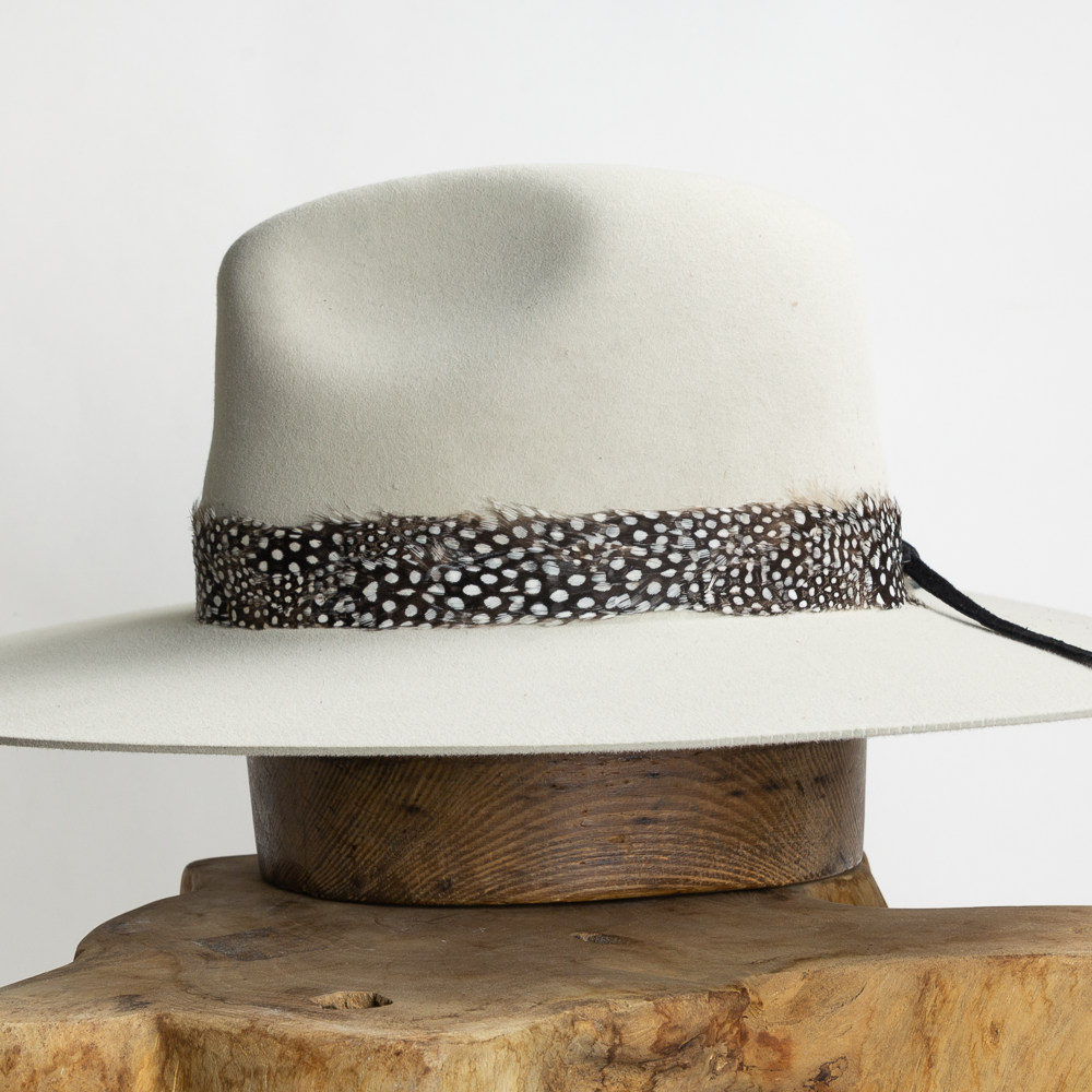 Feather Hat Band - Guinea Fowl