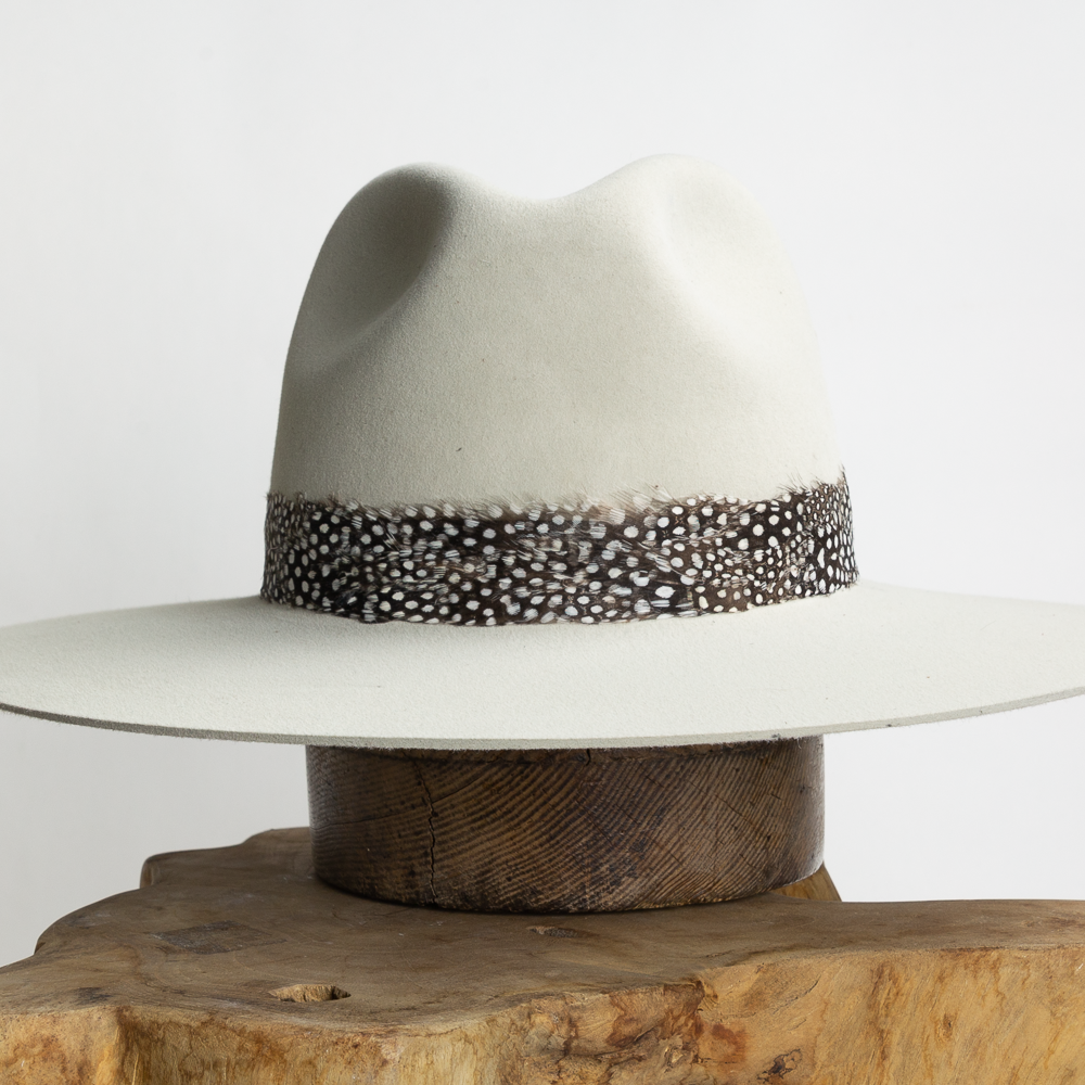 Feather Hat Band - Guinea Fowl