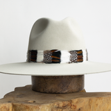 Feather Hat Band - White Dots