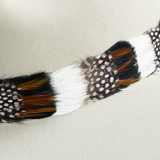 Feather Hat Band - White Dots