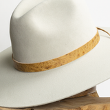 Ostrich Leather Tie Hat Band - Mustard