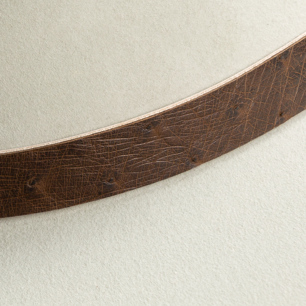 Ostrich Leather Tie Hat Band - Chocolate