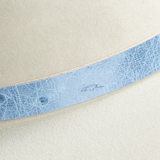 Ostrich Leather Tie Hat Band - Blue