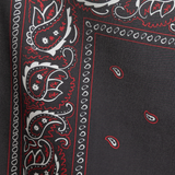 The Small ‘Bob Wire’ Wild Silk Rag - Black Bandana Print