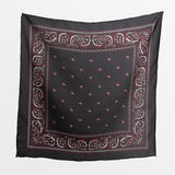 The Small ‘Bob Wire’ Wild Silk Rag - Black Bandana Print
