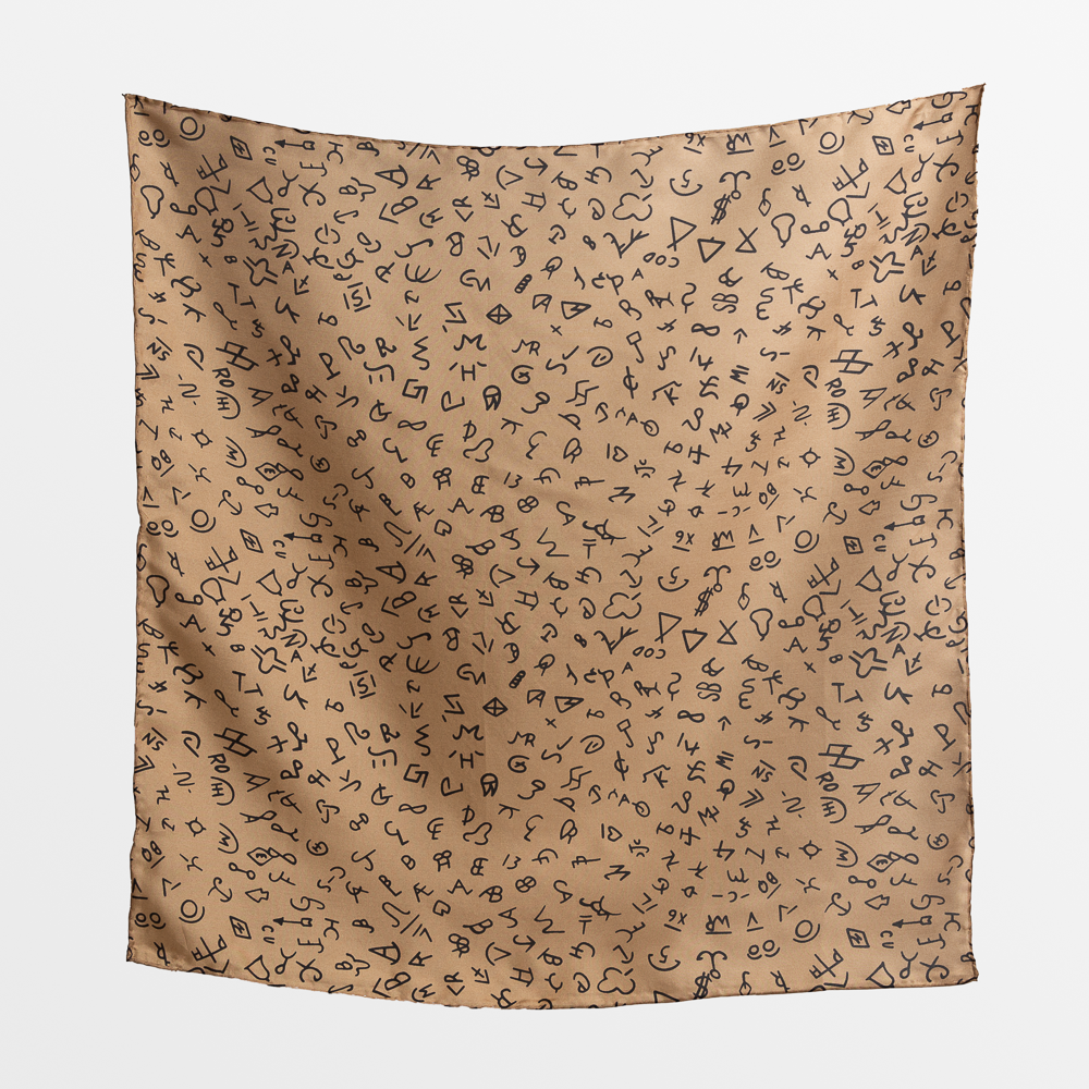 The ‘Bob Wire’ Wild Silk Rag - Tan Ranch Signs