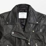 Leather Moto Jacket in Charcoal