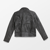 Leather Moto Jacket in Charcoal