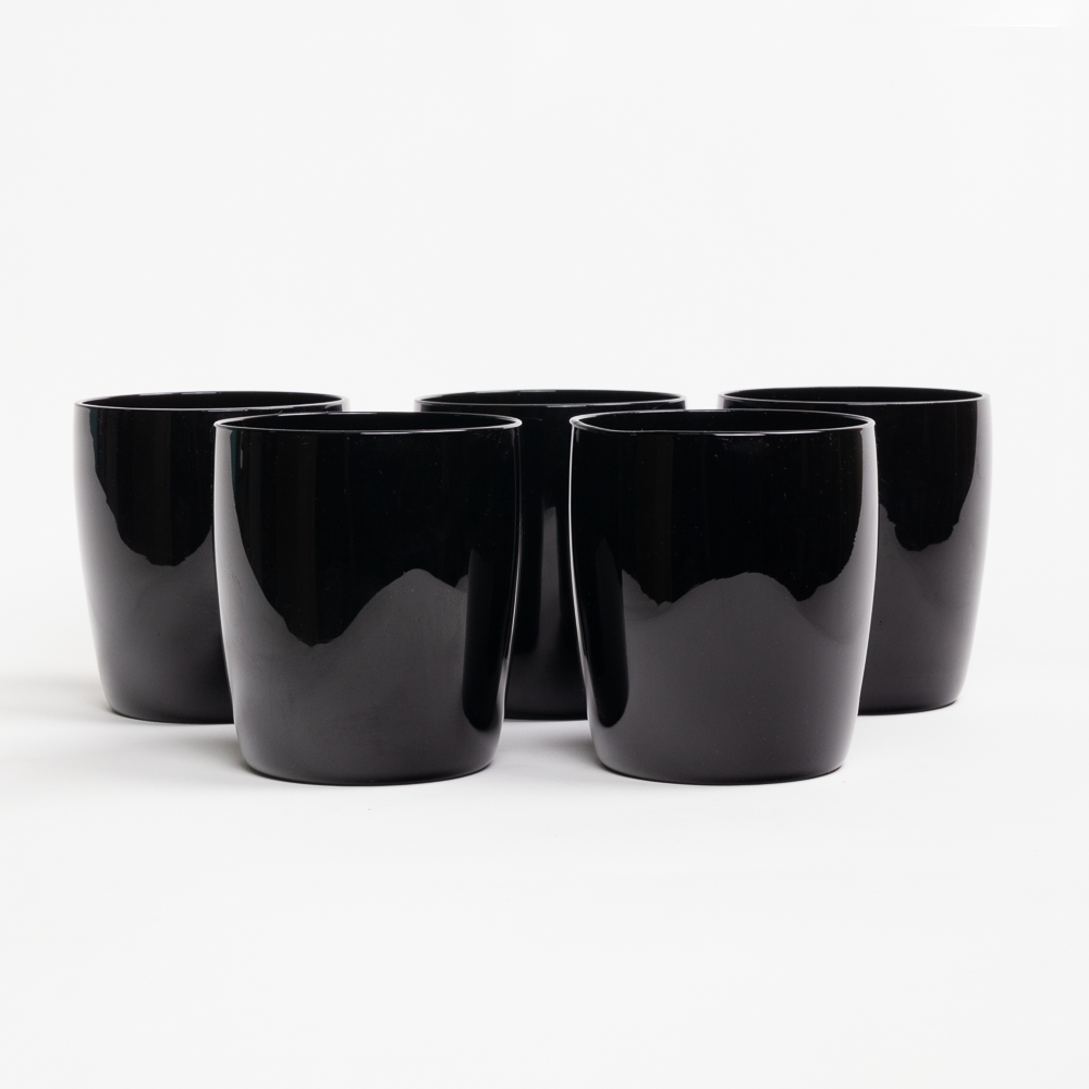 Black China Cups - Set of 5