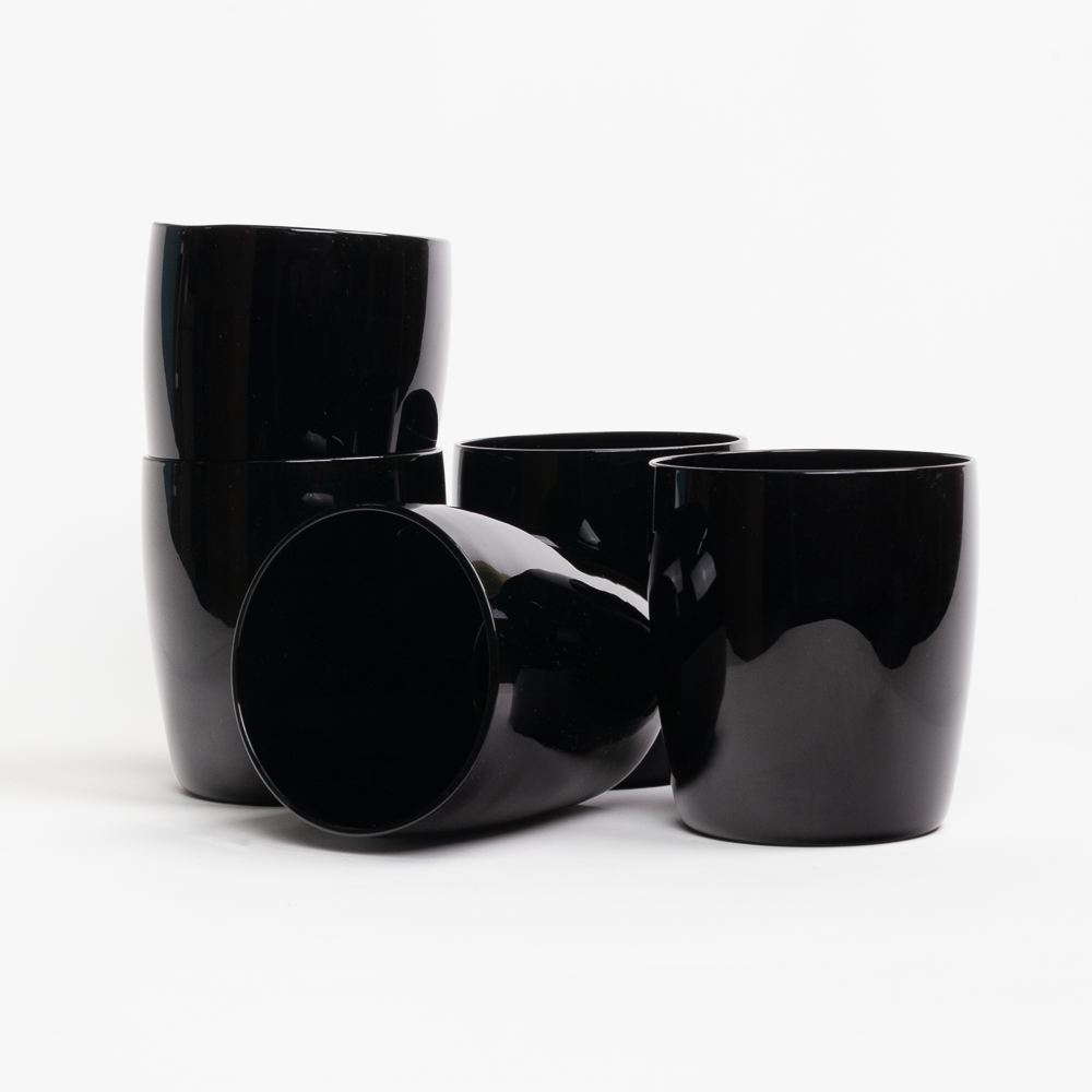 Black China Cups - Set of 5