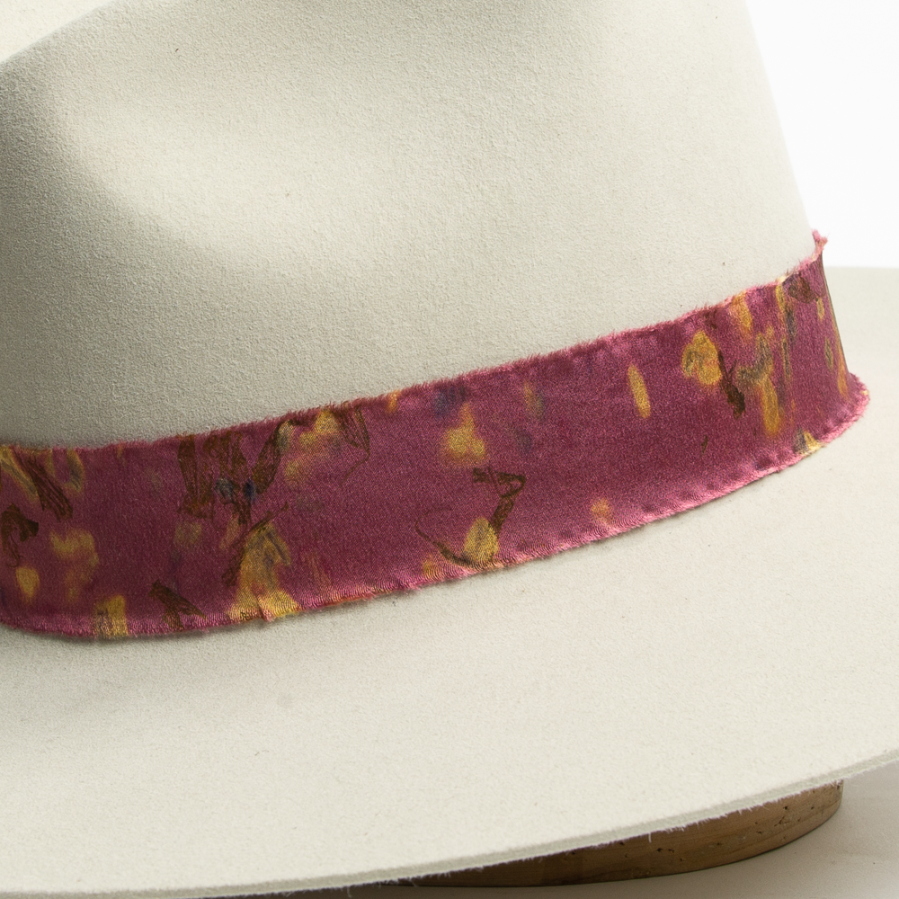 Botanically Dyed Silk Hat Band - Pink