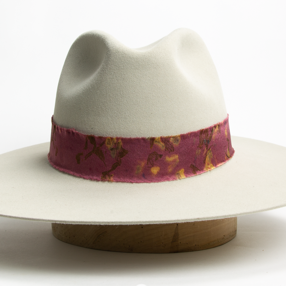 Botanically Dyed Silk Hat Band - Pink