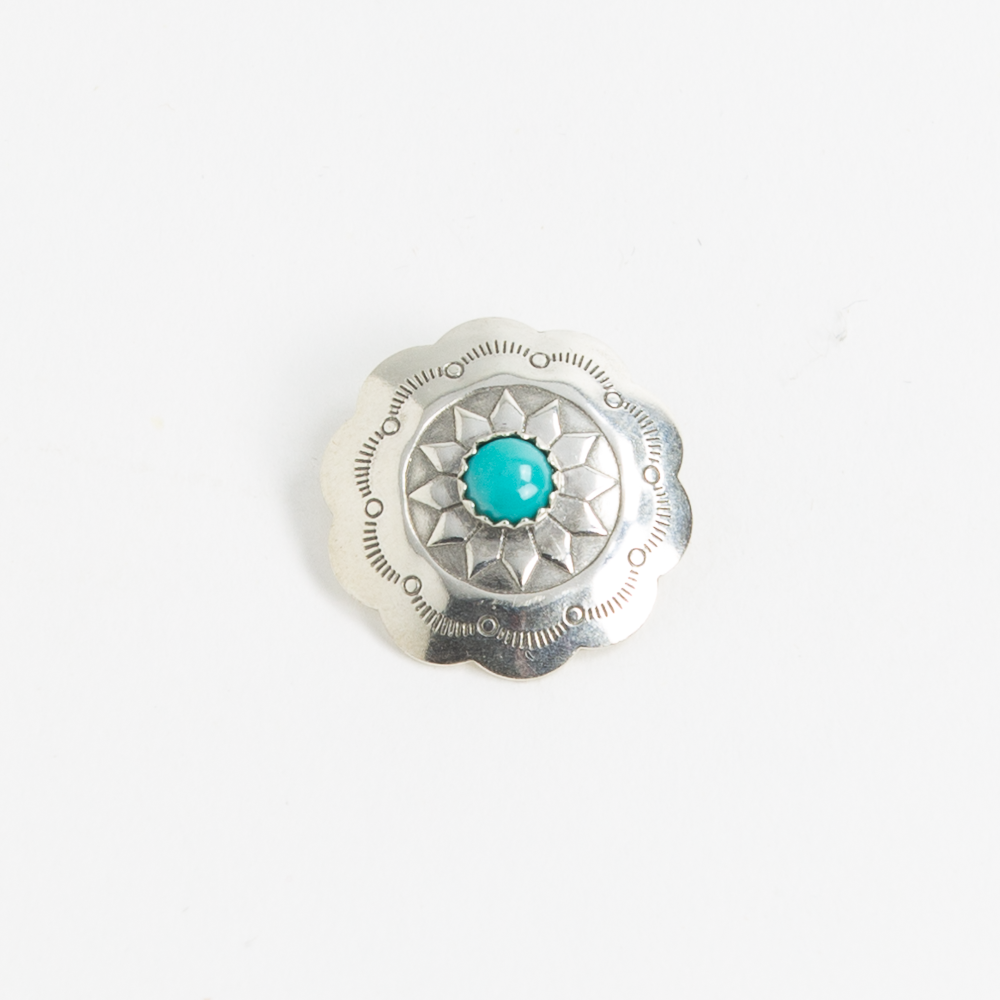 Kingman Turquoise Flower - Scalloped