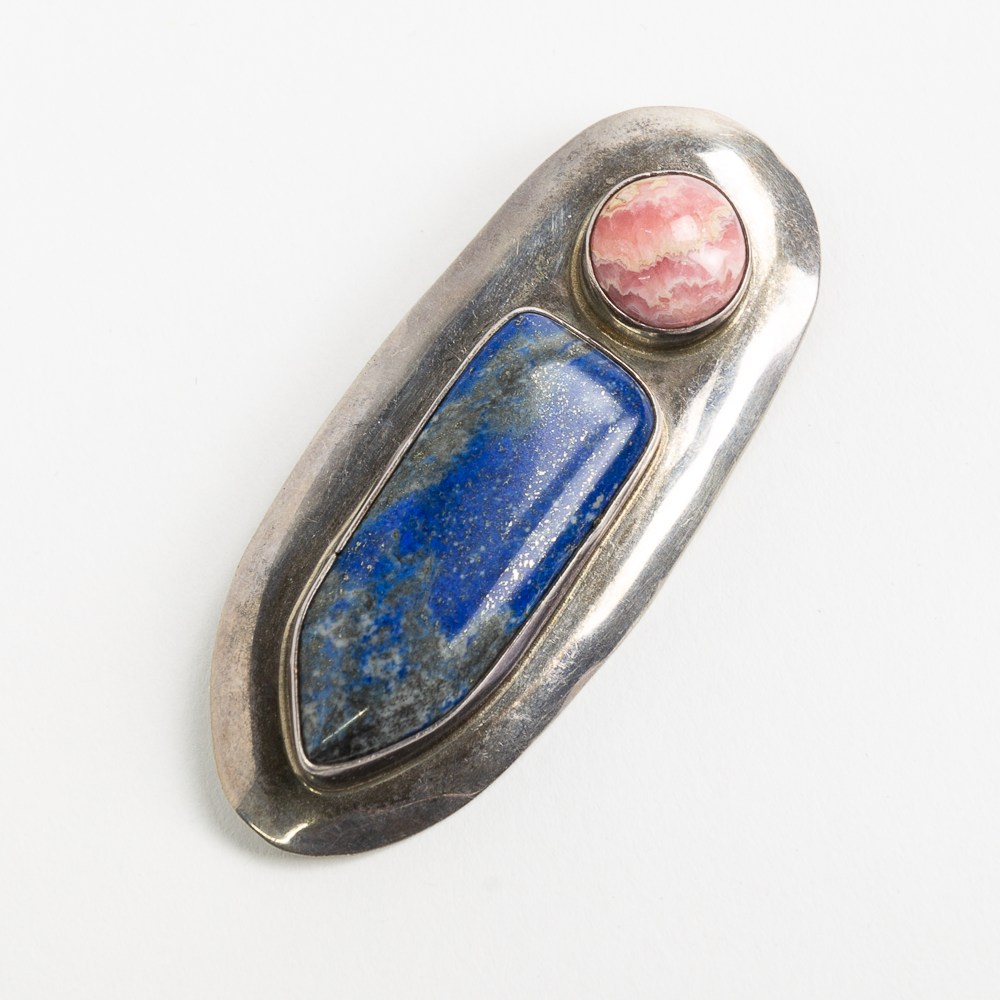 Navajo Lapis + Rose Quartz Pin