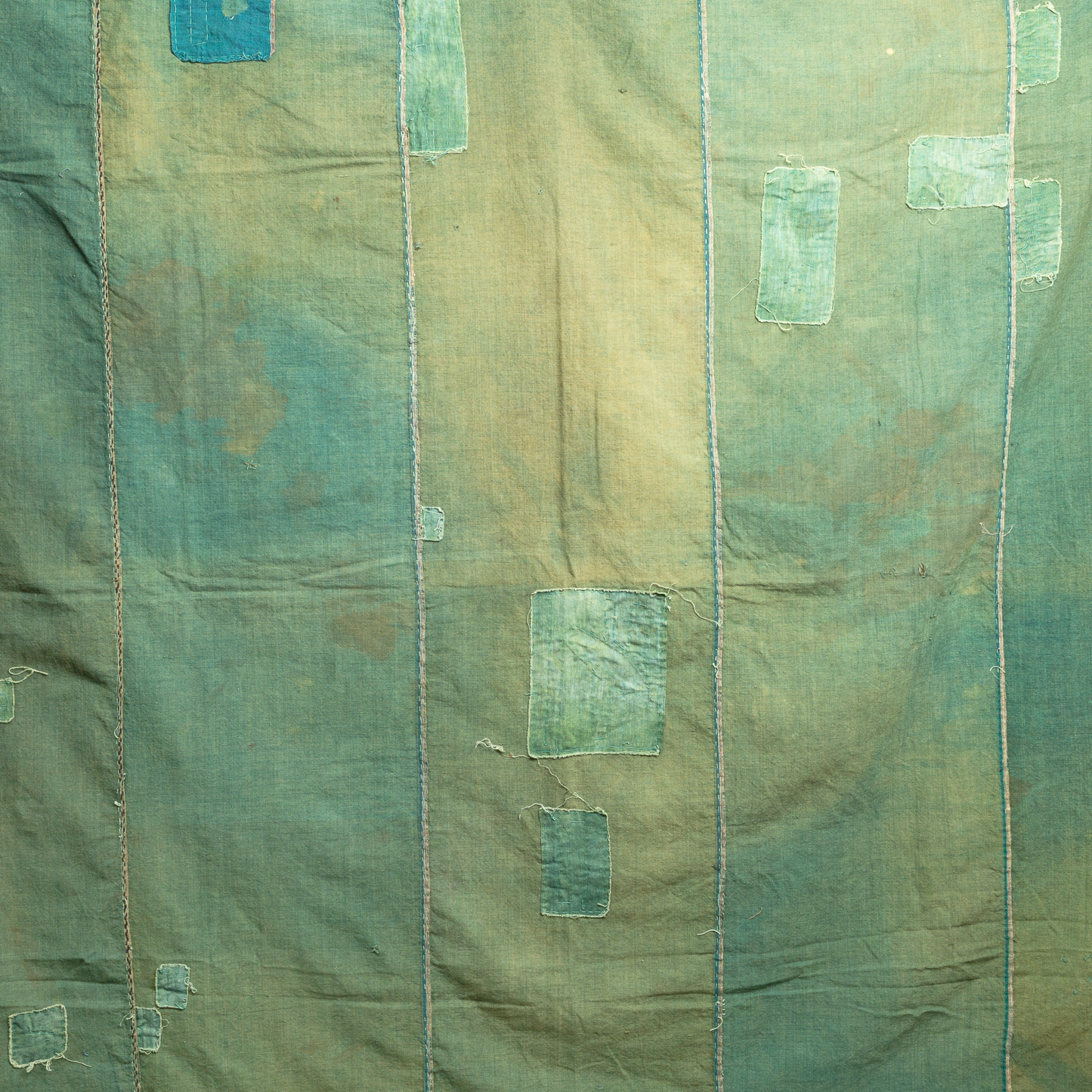 Japanese Boro Indigo Cloth - Green