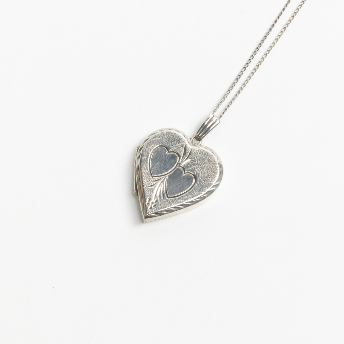 Silver Double Heart Locket