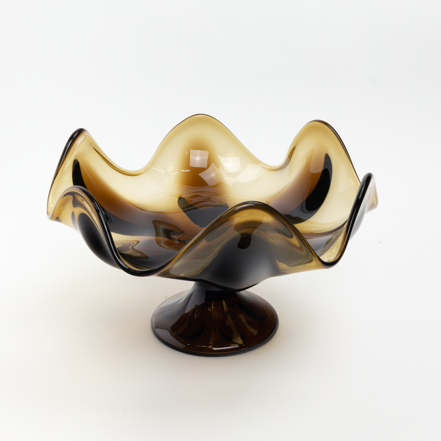 Deep Amber Wavy Bowl