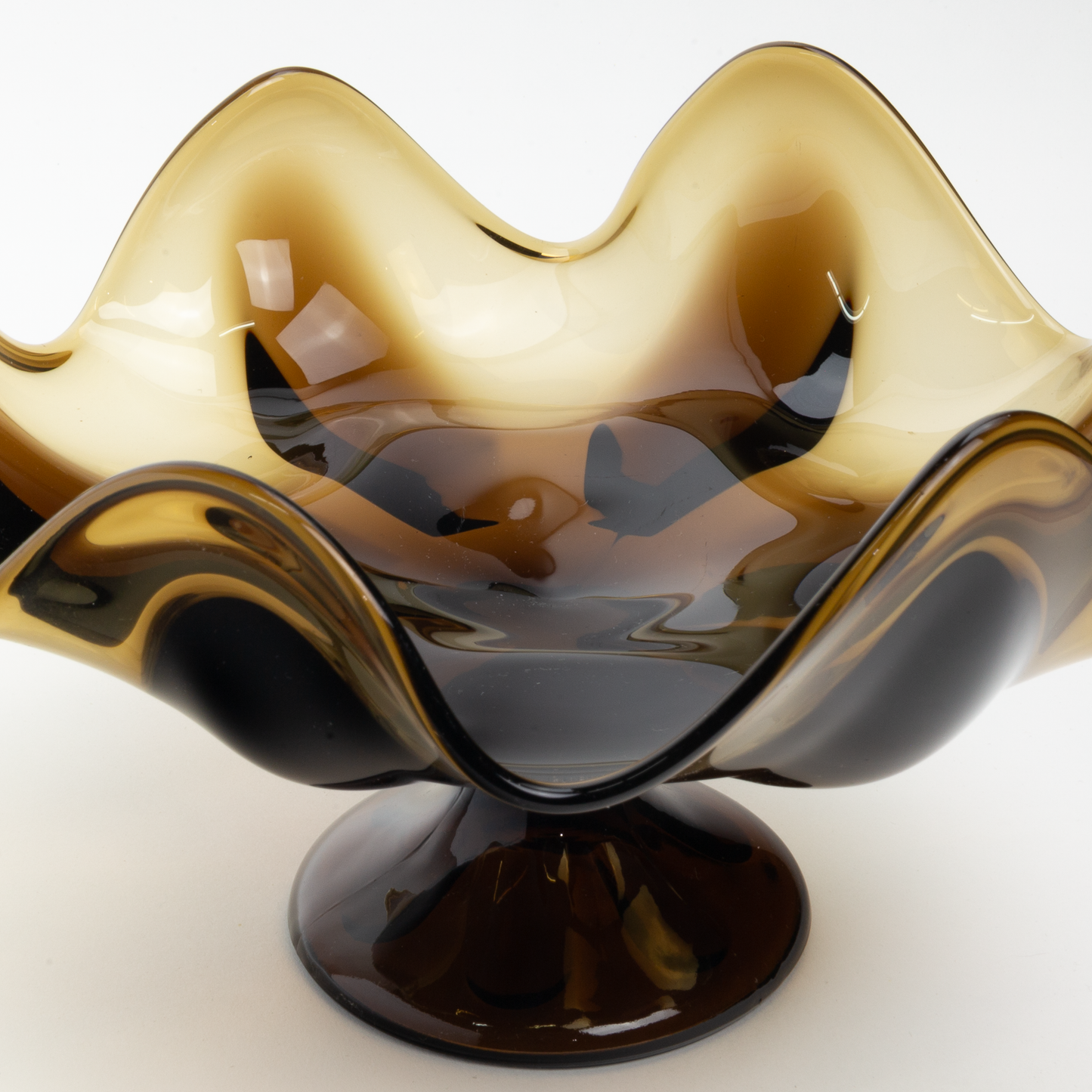 Deep Amber Wavy Bowl