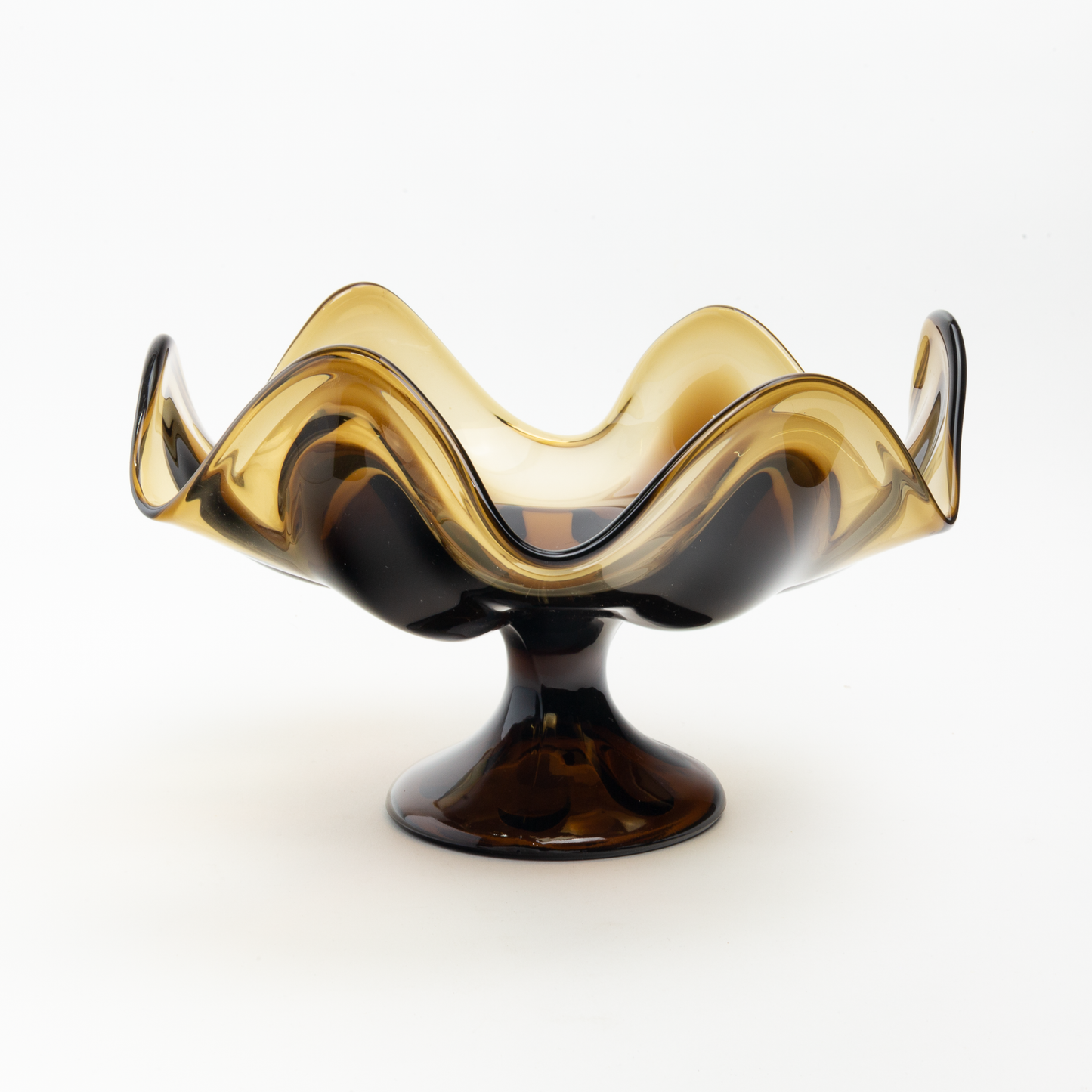 Deep Amber Wavy Bowl