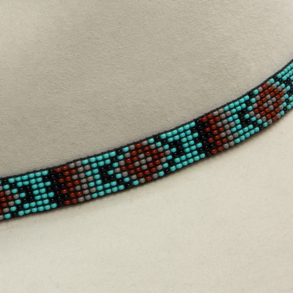 Beaded Stretch Hat Band - Turquoise