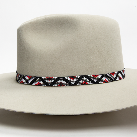 Beaded Stretch Hat Band - Red