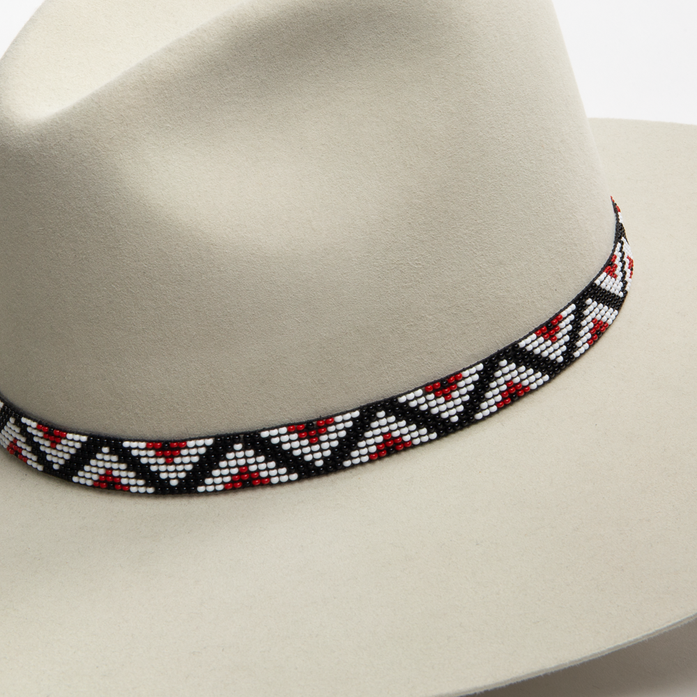 Beaded Stretch Hat Band - Red