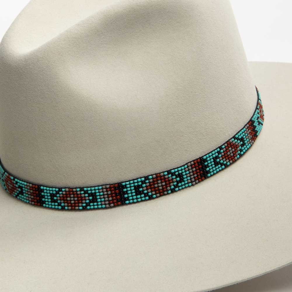 Beaded Stretch Hat Band - Turquoise