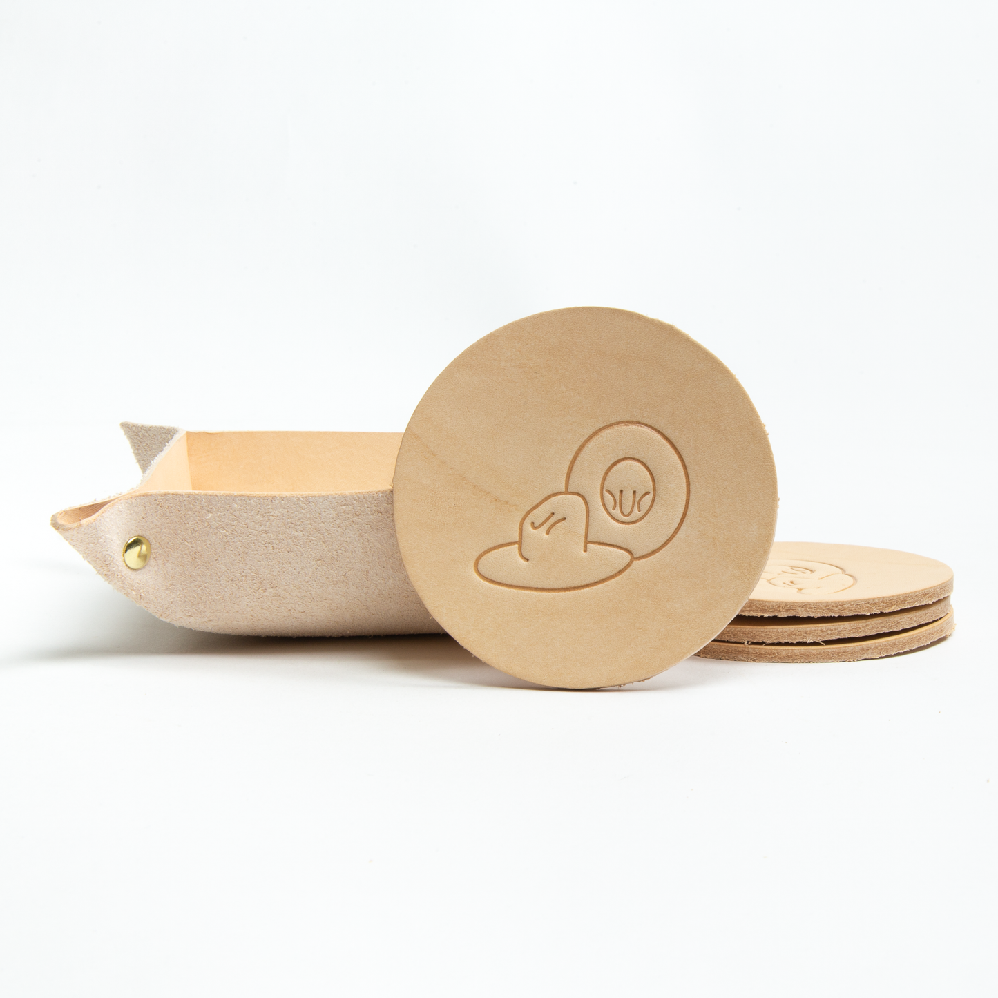 Lonesome Leather Coaster + Tinket Tray