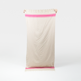 Terrycloth Lined Beach Towel - Tan/Pink