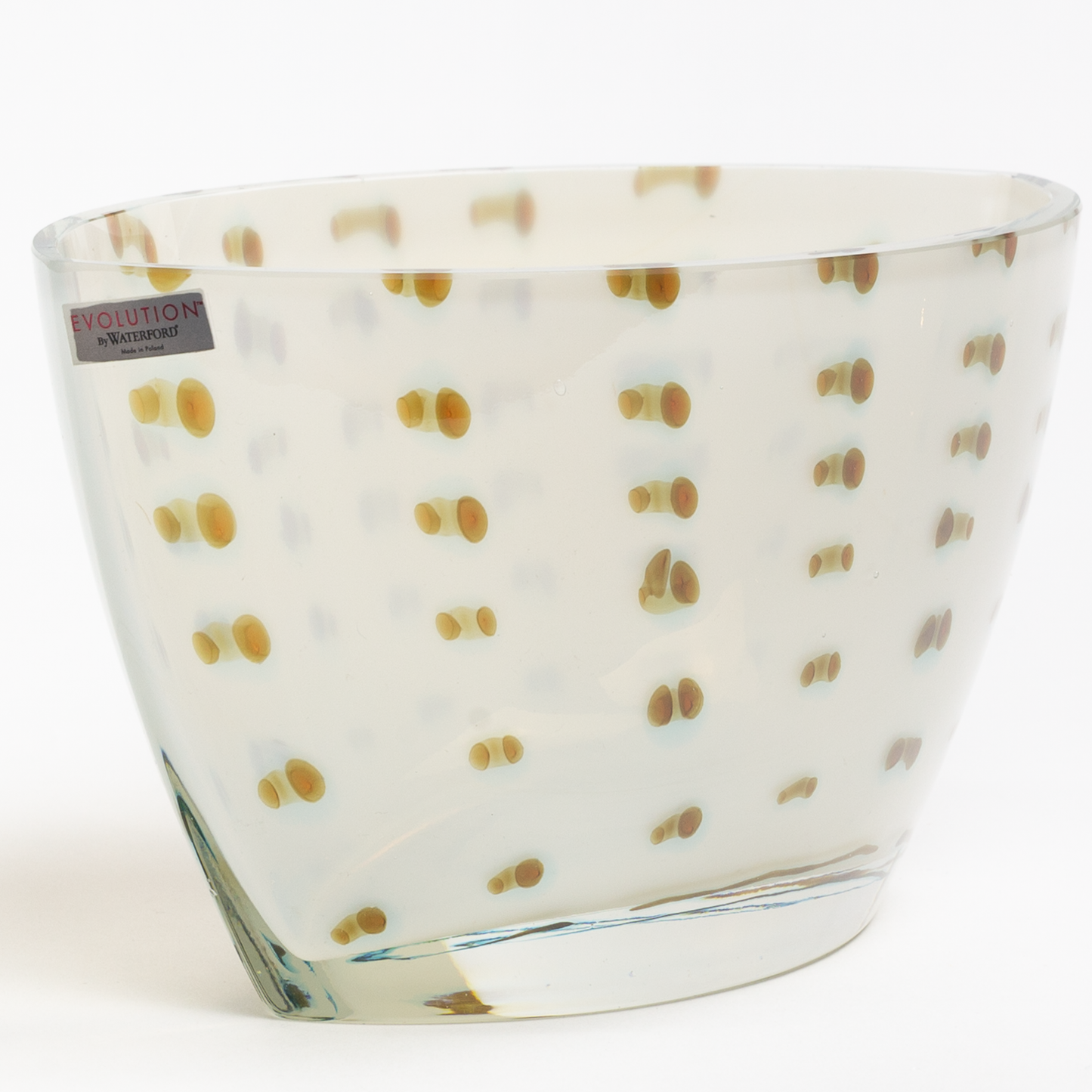 Glass Bowl - Cream with Brown Dots