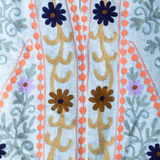 Floral Embroidered Jacket - Blue & Pink