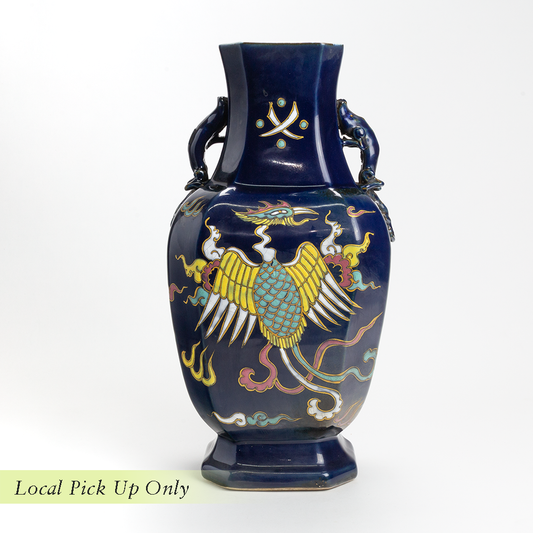 Navy Blue Oriental Vase