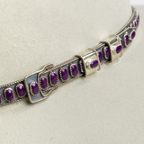 Purple Spiny Oyster Sterling Silver Hat Band