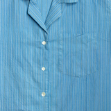 Lekha Unisex Camp Shirt - French Blue Stripe