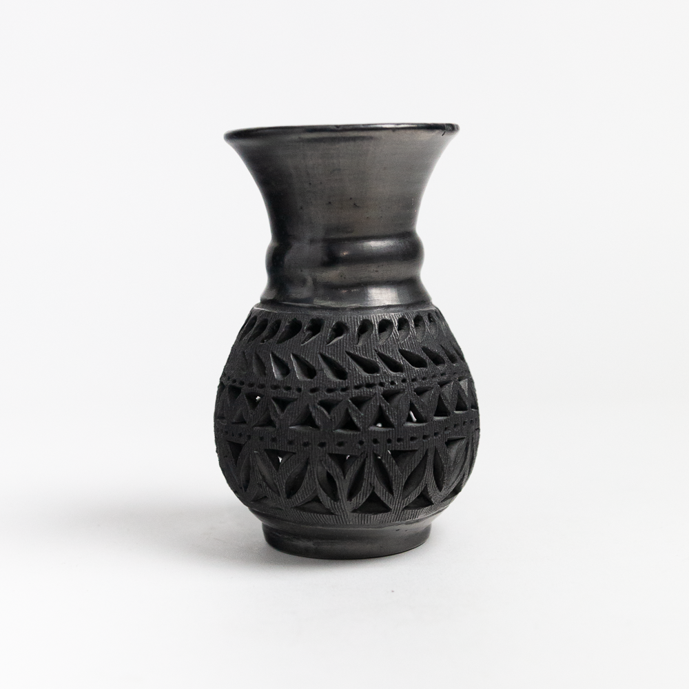 Hand Carved Black Clay Vase